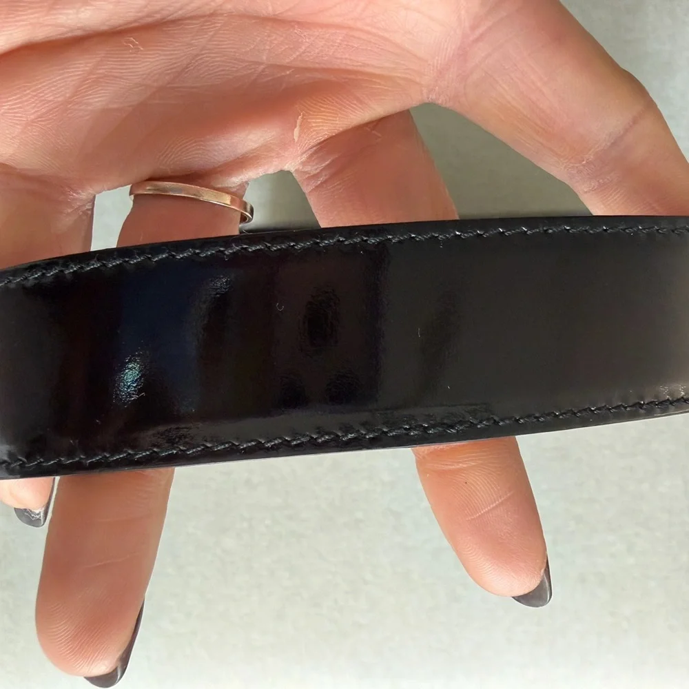Salvatore Ferragamo Black Patent Leather Shoulder Bag - 90s Vintage